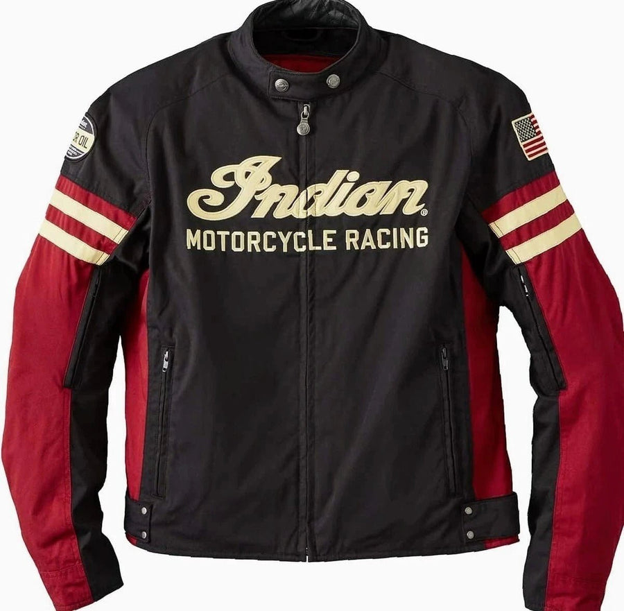 Indian Motorcycle Men's Textile Flat Track Racing Riding Jacket - Indian Motorcycle Jacket