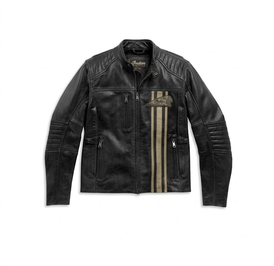 Indian Motorcycle Men's Triple Vent Passing Link II Leather Jacket - Indian Motorcycle Jacket