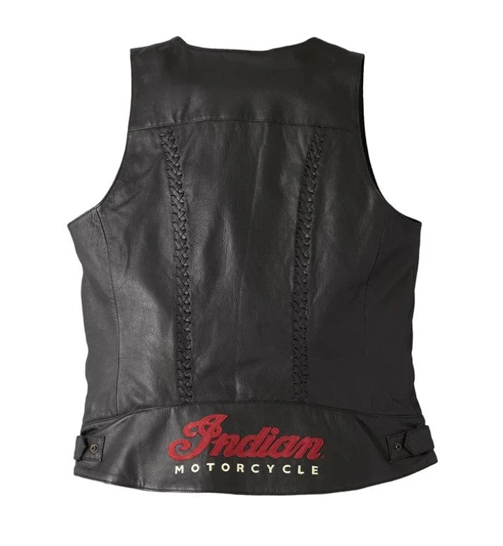 Indian Motorcycle Women's Charlotte Leather Vest, Black