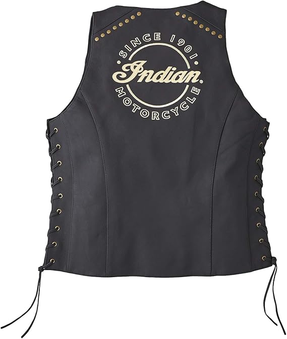 Indian Motorcycle Women's Classic Leather Vest, Black