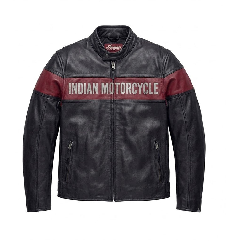 Men’s Black Stylish Victory Lane Motorcycle Leather Jacket