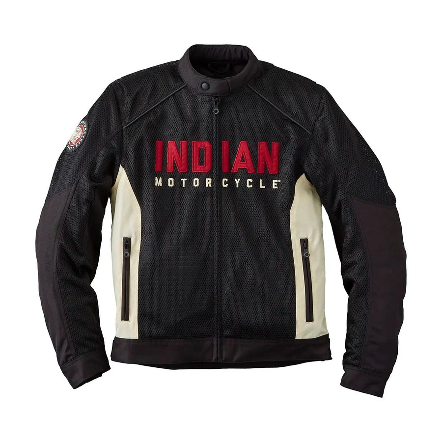 Men's Black & White Motorcycle Jacket - Indian Motorcycle Jacket