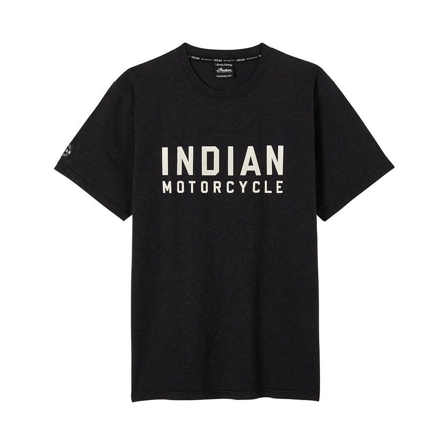 Men's Block Logo Print T-shirt, Black - Indian Motorcycle Jacket