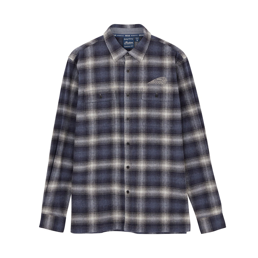 Men's Bolton Plaid Shirt, Navy - Indian Motorcycle Jacket