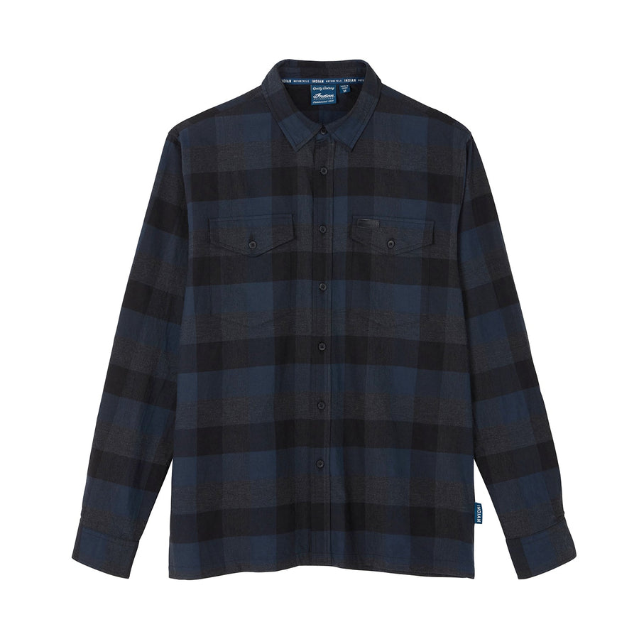 Men's Dallas Plaid Shirt, Blue - Indian Motorcycle Jacket