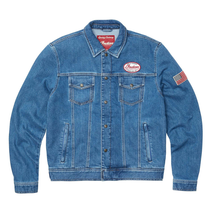 Men's Denim Jacket, Blue - Indian Motorcycle Jacket