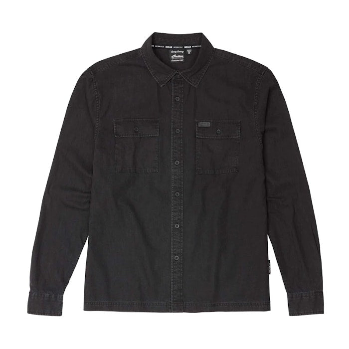 Men’s Denim Shirt, Washed Black
