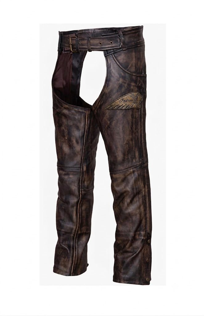 Men's Distressed Brown Leather Chap