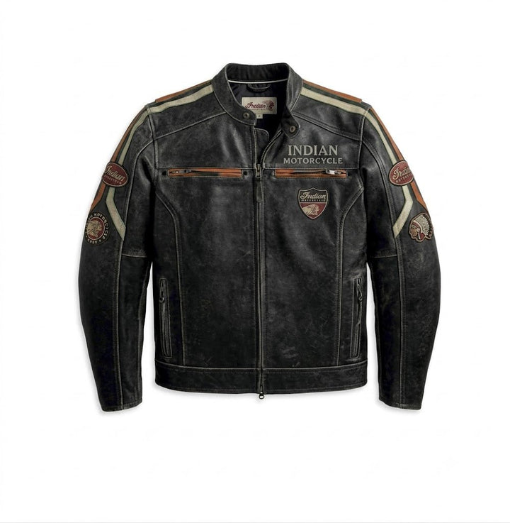 Men's Distressed Trenton Mesh Riding Incinerator Vintage Leather Jacket