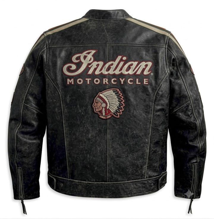 Men's Distressed Trenton Mesh Riding Incinerator Vintage Leather Jacket