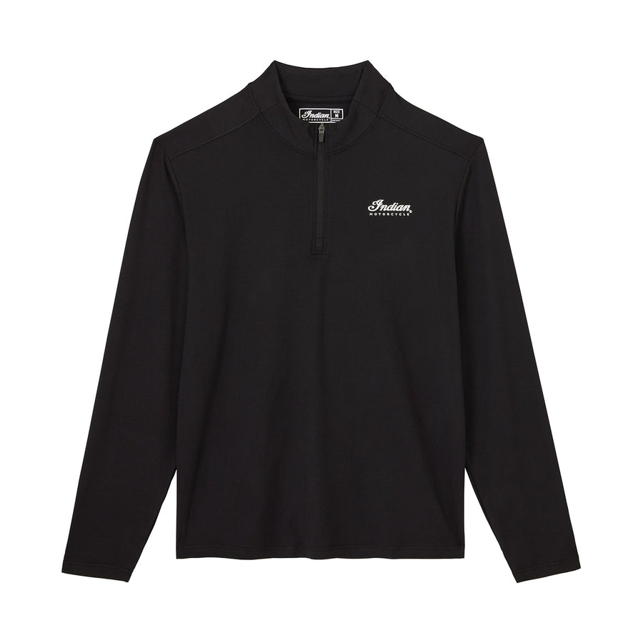 Men's Essential Quarter Zip Top, Black - Indian Motorcycle Jacket