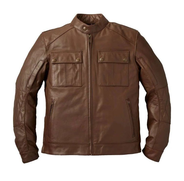 Men's "GETAWAY" Motorcycle Jacket, Brown - Indian Motorcycle Jacket