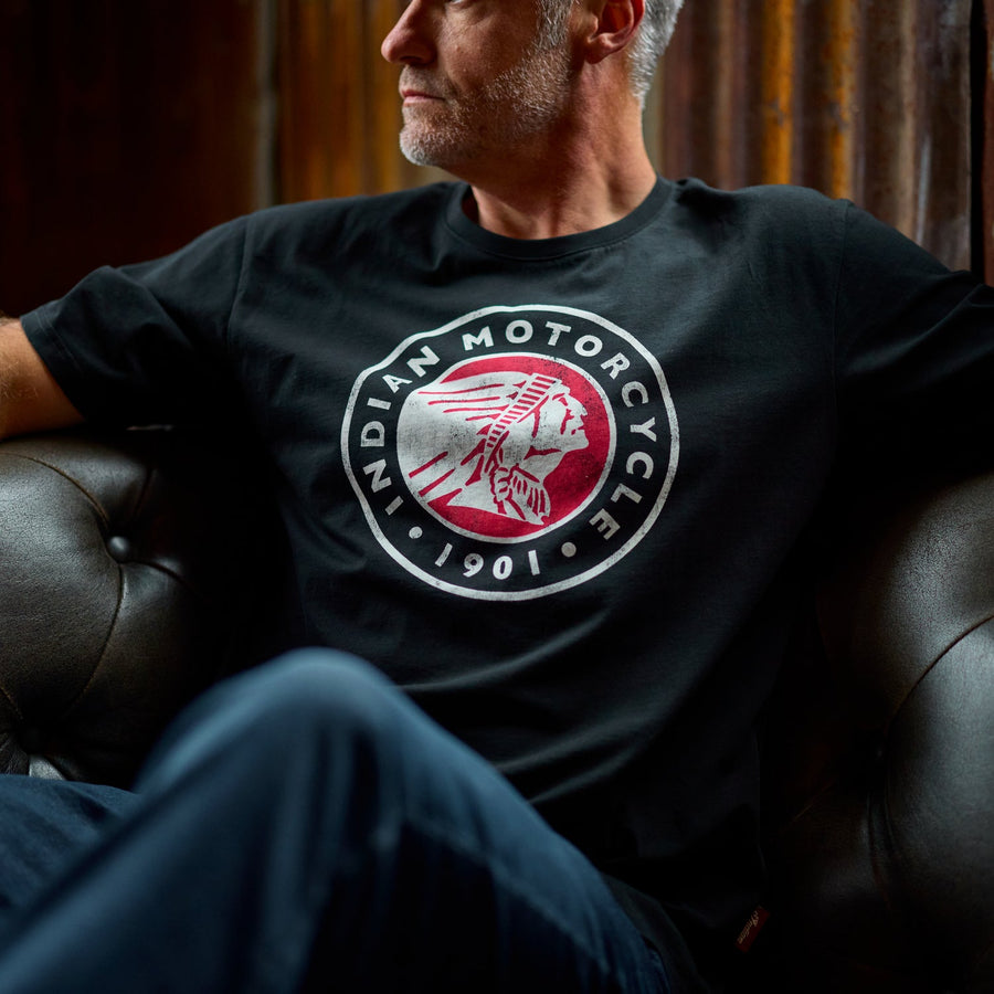 Men's Headdress Icon T-Shirt, Black - Indian Motorcycle Jacket