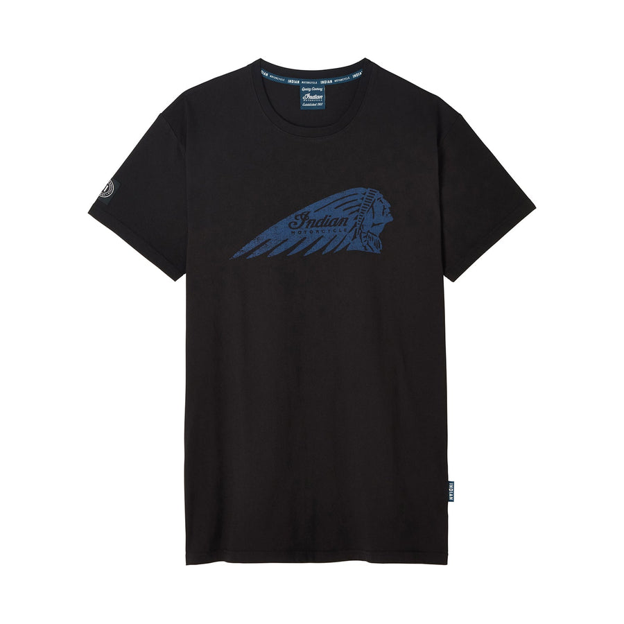 Men's Headdress Print T-shirt, Black - Indian Motorcycle Jacket