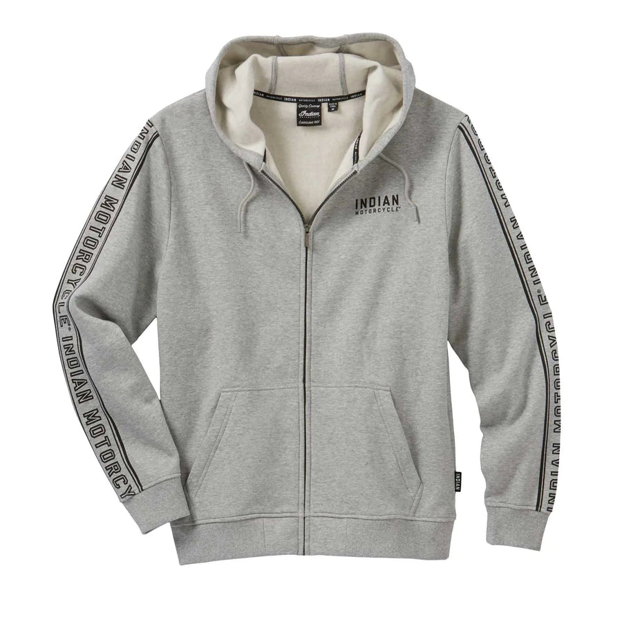 Men's hoodie with print on sleeves, grey - Indian Motorcycle Jacket