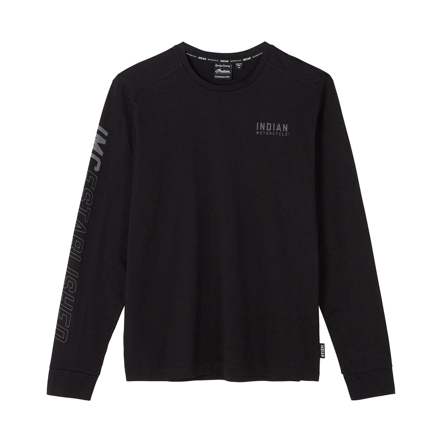 Men's IMC 1901 Sleeve Print Longsleeve T-Shirt, Black - Indian Motorcycle Jacket