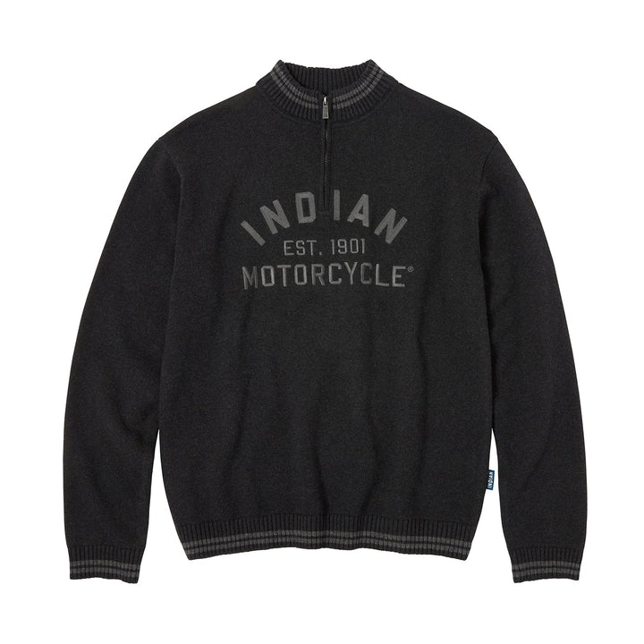 Men's Knitted Embroidered Logo Top, Black