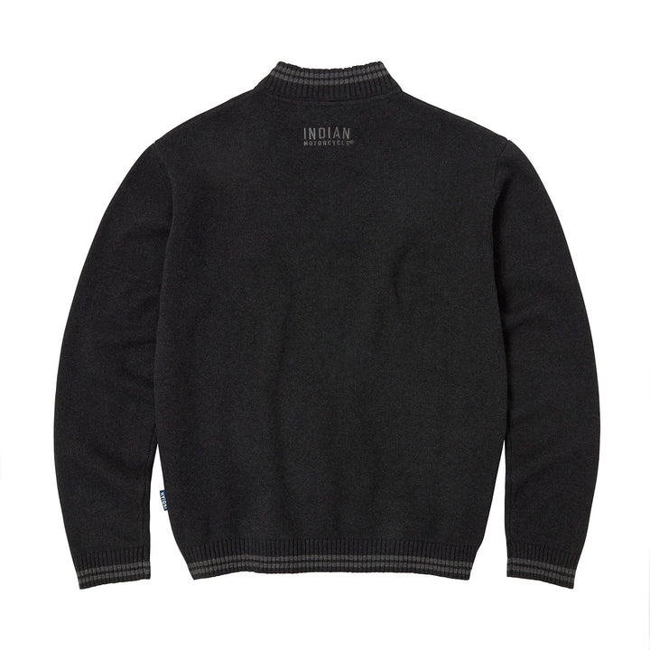 Men's Knitted Embroidered Logo Top, Black