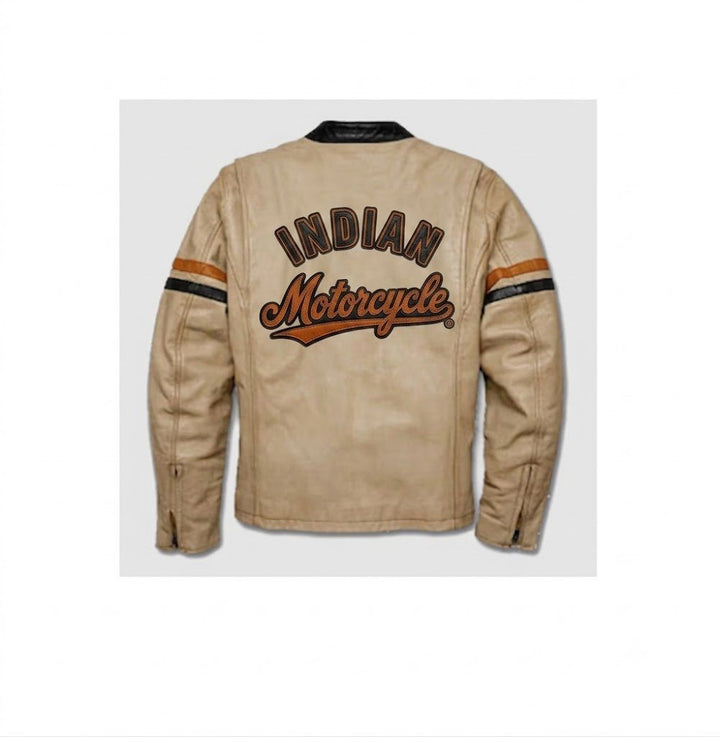 Men's  Mid-Weight Colorblocked Leather Jacket