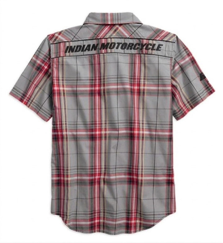 Men's Piping Accent B&S Logo Plaid Woven Shirt