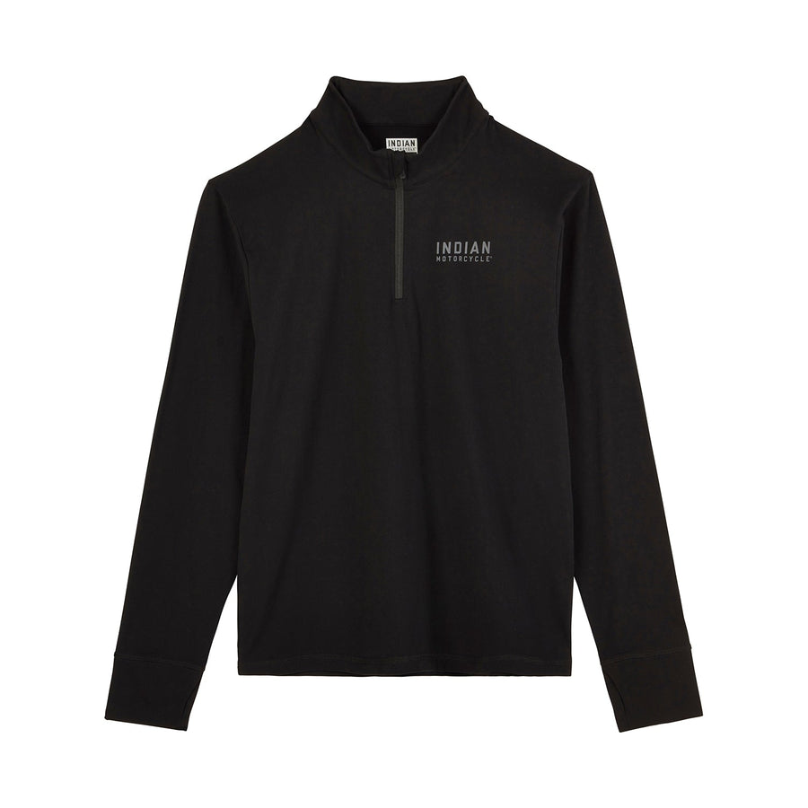Men's Quarter Zip Performance Top, Black - Indian Motorcycle Jacket