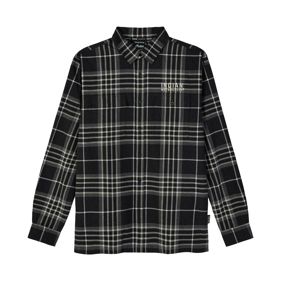 Men's San Antonio Plaid Shirt, Black - Indian Motorcycle Jacket