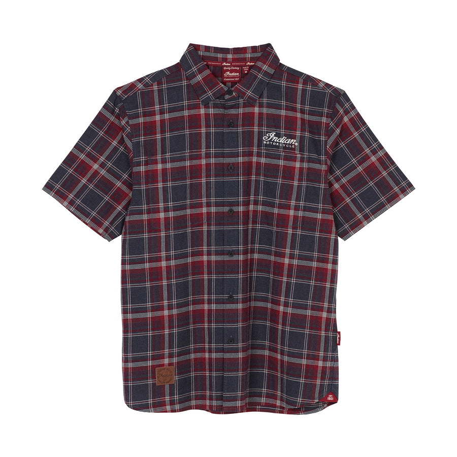 Men's Springfield Plaid Shirt, Navy - Indian Motorcycle Jacket