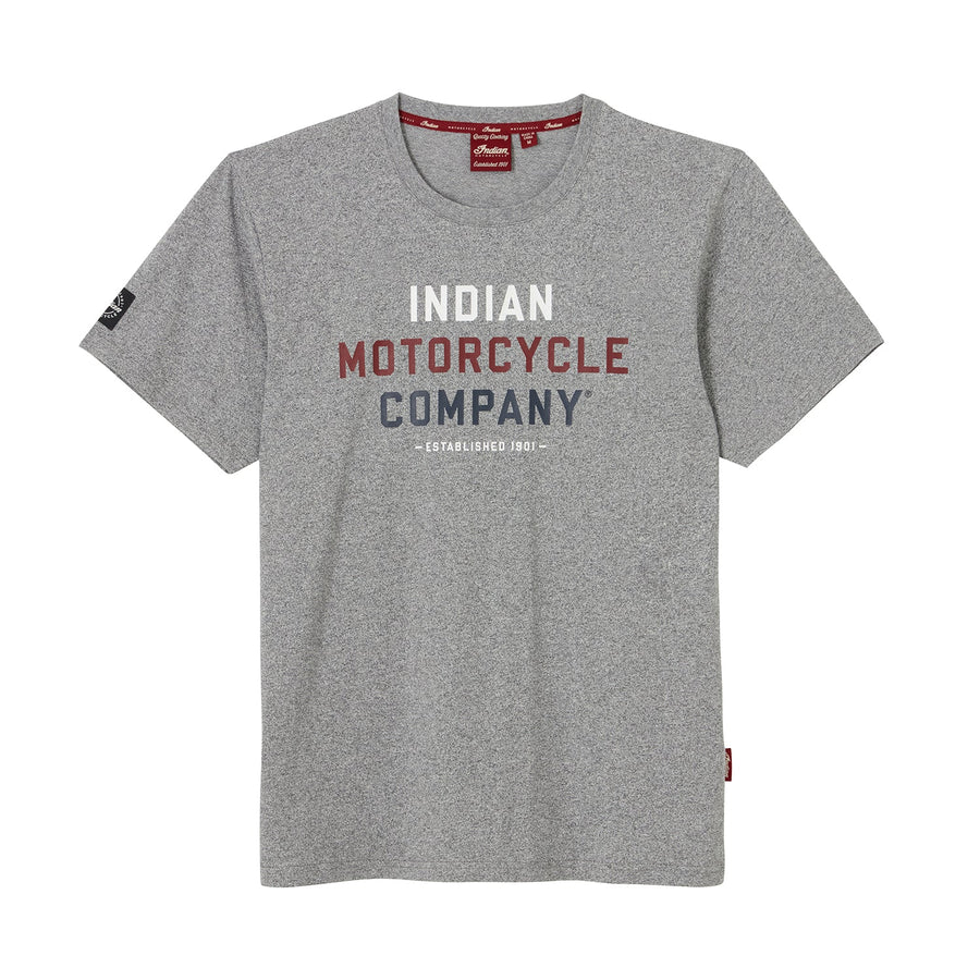 Men's Tri Color Logo T-Shirt, Gray - Indian Motorcycle Jacket