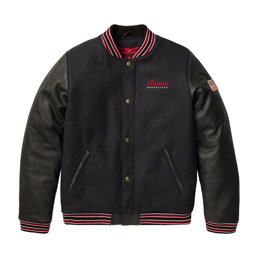 Men's Varsity 2 Jacket, Gray - Indian Motorcycle Jacket
