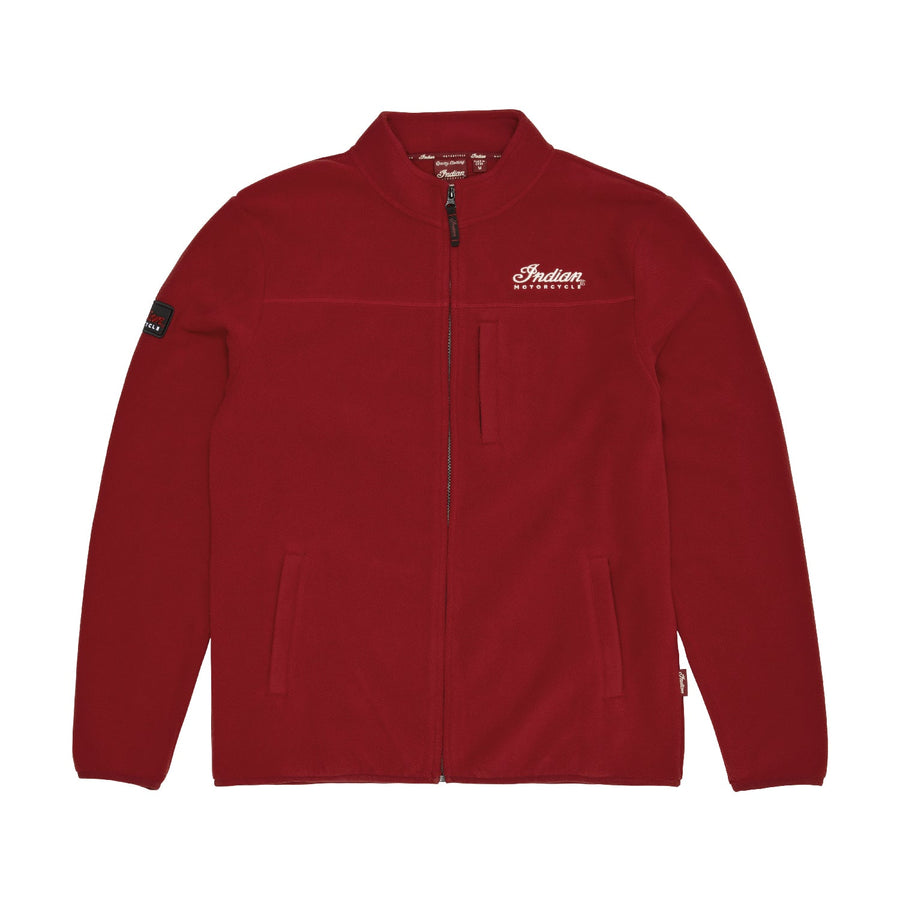 Men's Zip Thru Fleece Top, Red - Indian Motorcycle Jacket