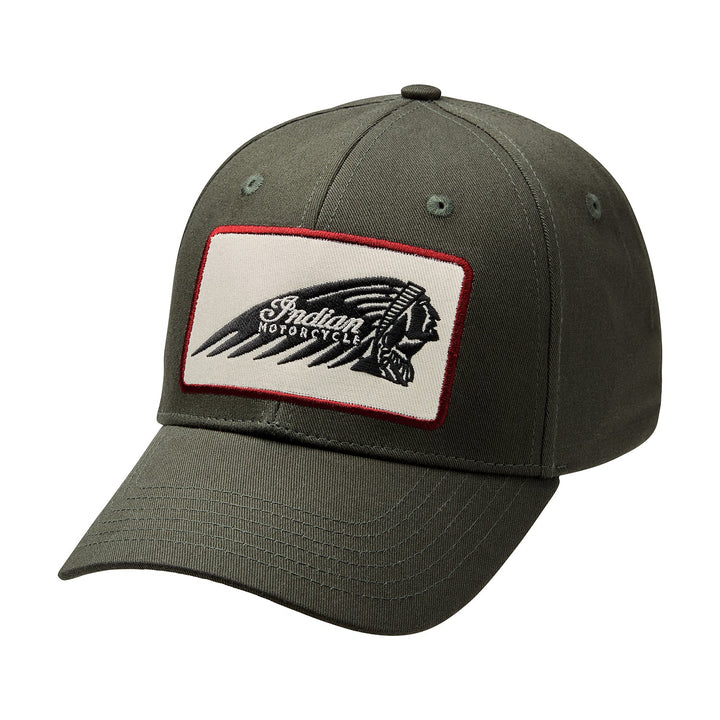 Rectangle Patch Headdress Cap, Green