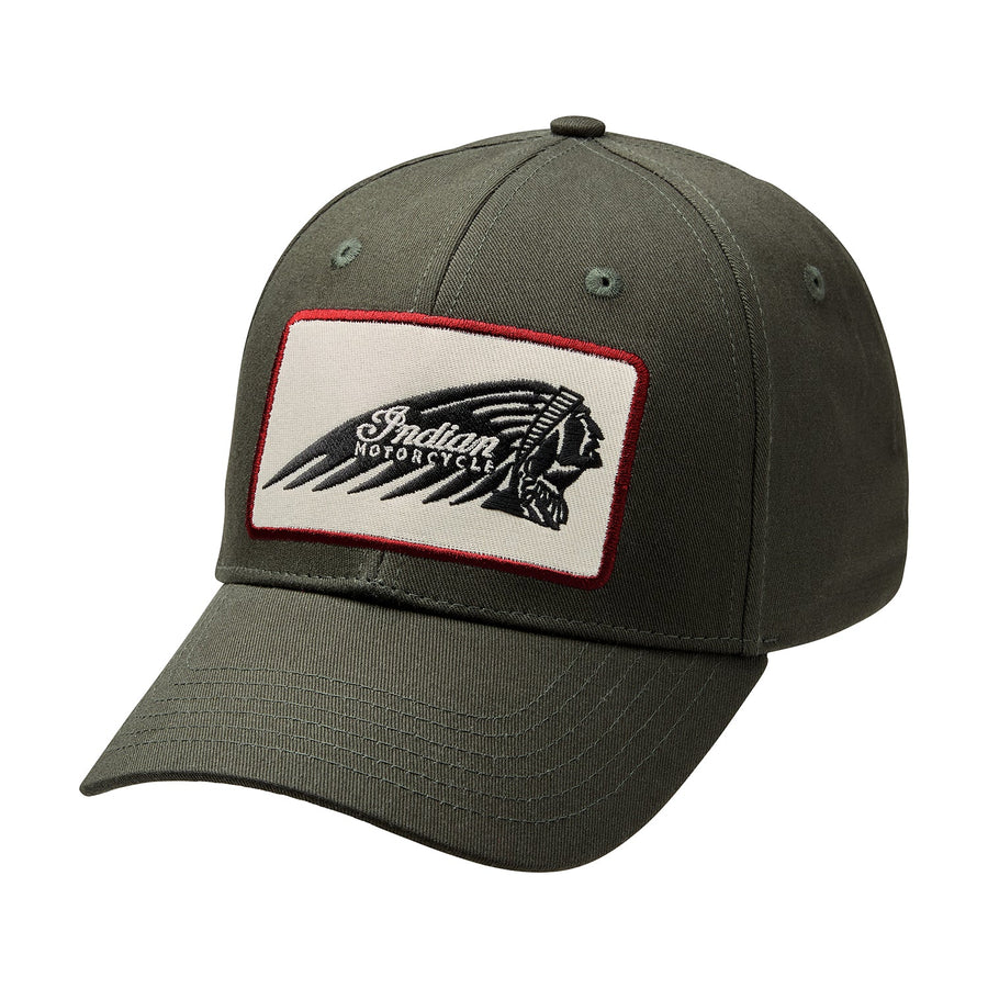 Rectangle Patch Headdress Cap, Green - Indian Motorcycle Jacket