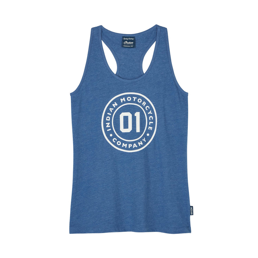 Women's 01 Icon Print Tank, Blue - Indian Motorcycle Jacket