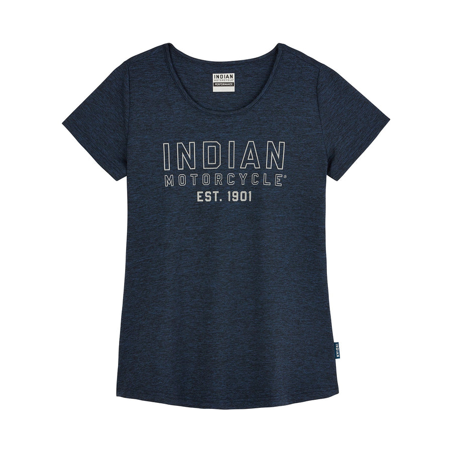 Women's 1901 Athleisure T-Shirt, Blue - Indian Motorcycle Jacket