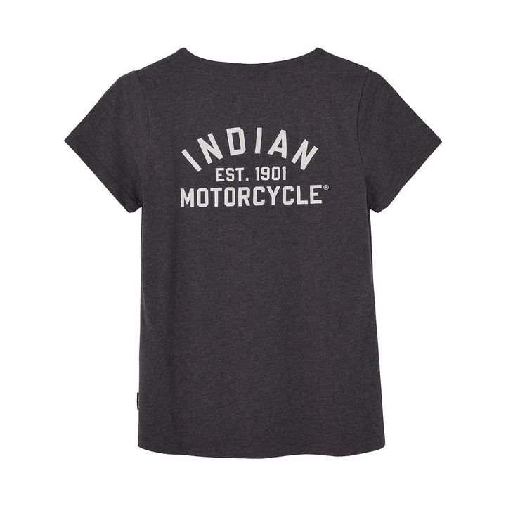 Women's Block Logo Notch Neck T-Shirt, Gray