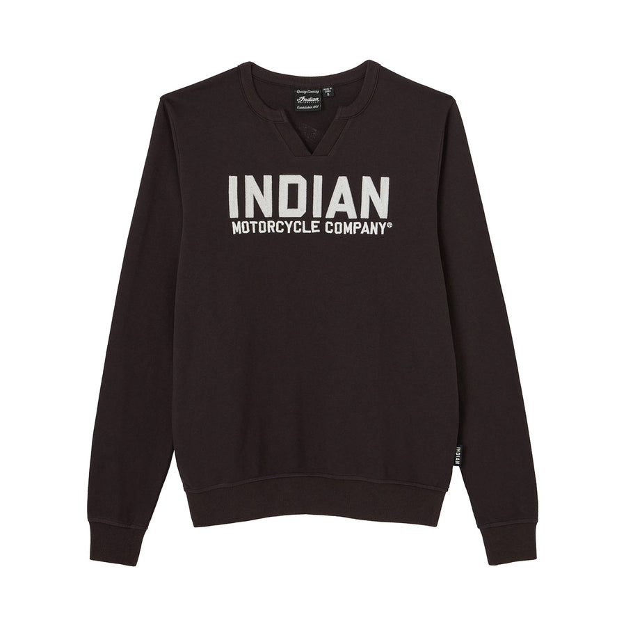 Women's Chainstitch Embroidery Long Sleeve T-Shirt, Black - Indian Motorcycle Jacket