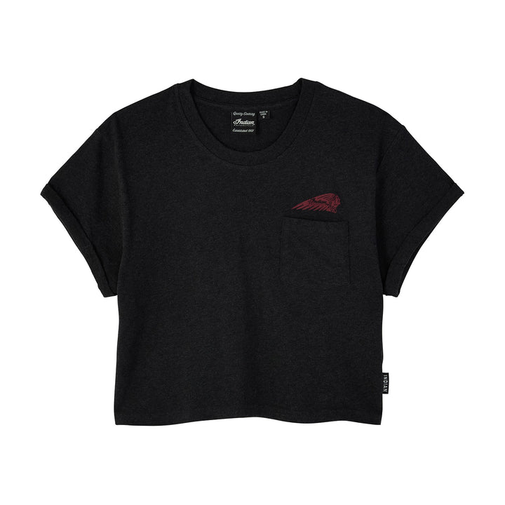 Women's Circle Block Cropped T-Shirt, Black