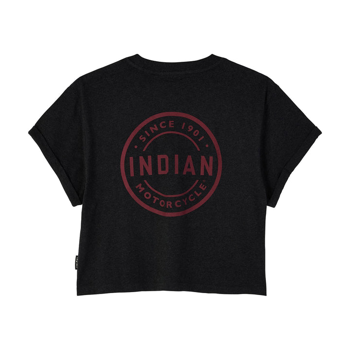 Women's Circle Block Cropped T-Shirt, Black
