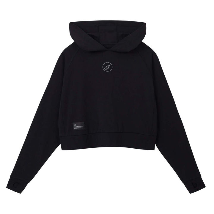 Women's Cropped Athlete Hoodie, Black