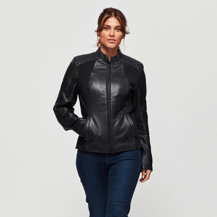 Women's Drew Leather Jacket, Black