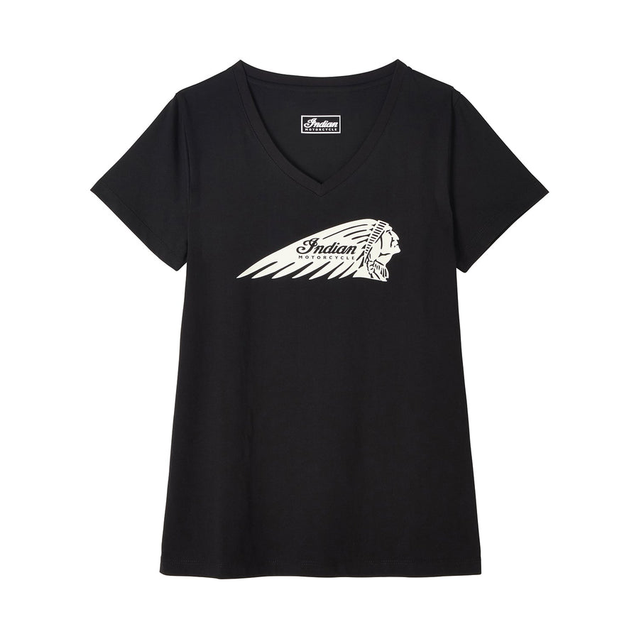 Women's Essential Headdress Logo T-shirt, Black - Indian Motorcycle Jacket
