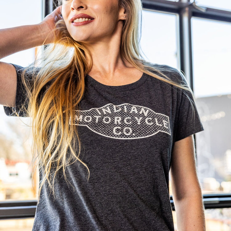 Women's Factory Sign T-Shirt, Gray - Indian Motorcycle Jacket