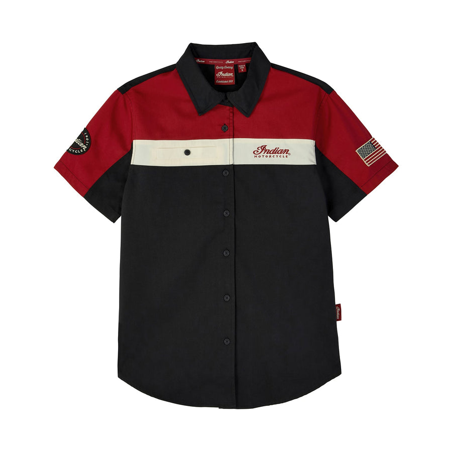 Women's Headdress Colorblock Shop Shirt, Red - Indian Motorcycle Jacket