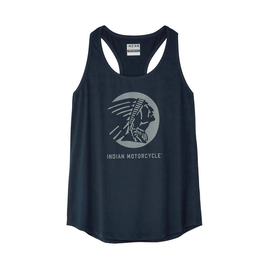 Women's Headdress Profile Athletic Tank, Blue - Indian Motorcycle Jacket