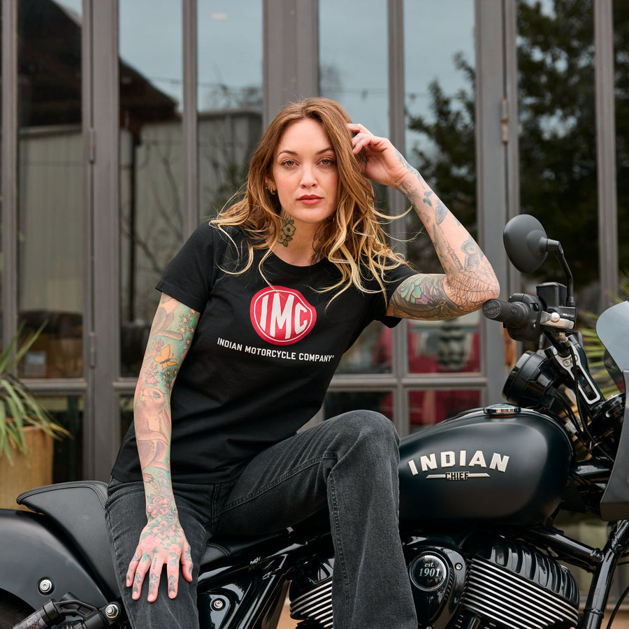 Women's IMC Circle Icon T-Shirt, Black - Indian Motorcycle Jacket