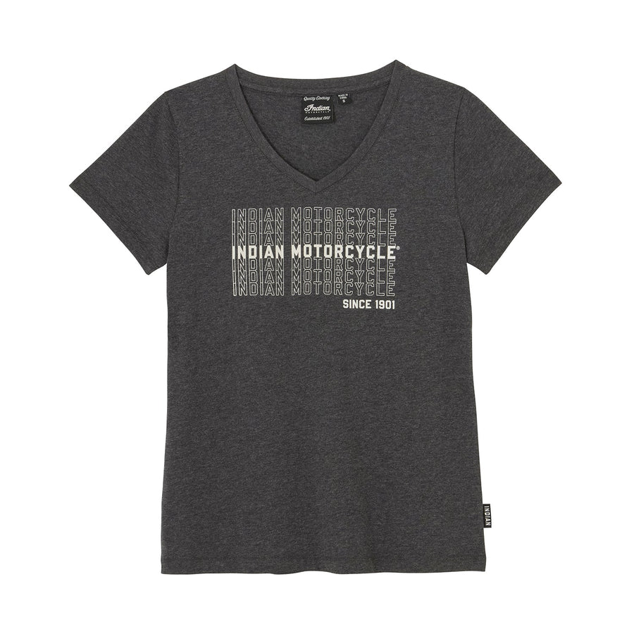 Women's IMC Multiplied Logo T-Shirt, Gray - Indian Motorcycle Jacket