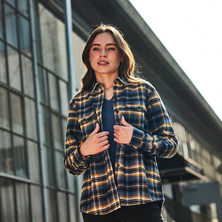 Women's Kansas Plaid Shirt, Navy