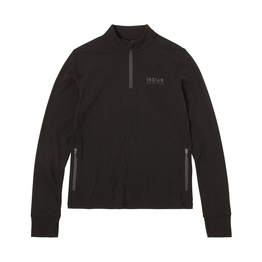 Women's Quarter Zip Performance Top, Black - Indian Motorcycle Jacket