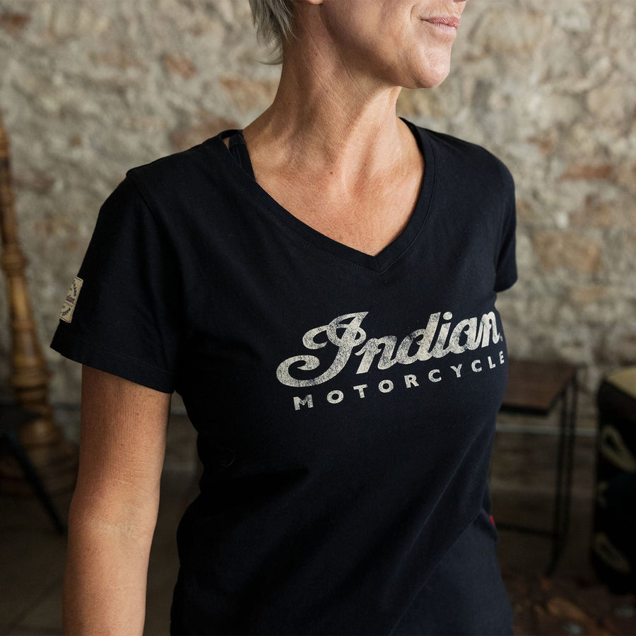 Women's Script Logo T-Shirt, Black - Indian Motorcycle Jacket