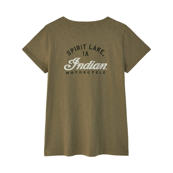 Women's Spirit Lake IA Henley T-Shirt, Green